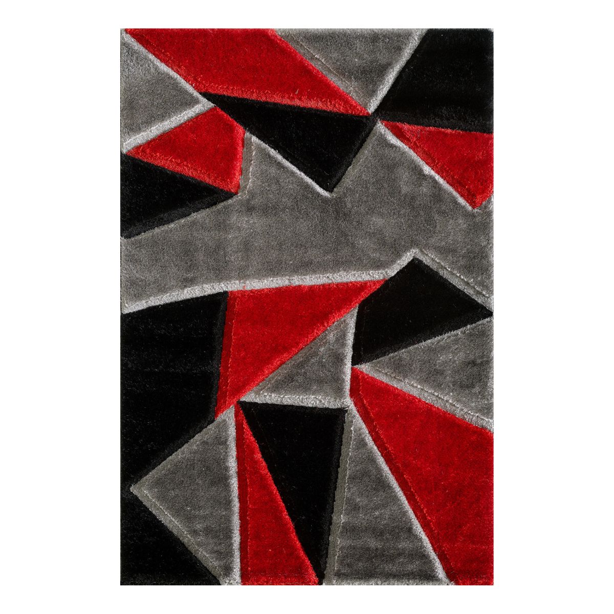 Pluton Red and Grey Rug