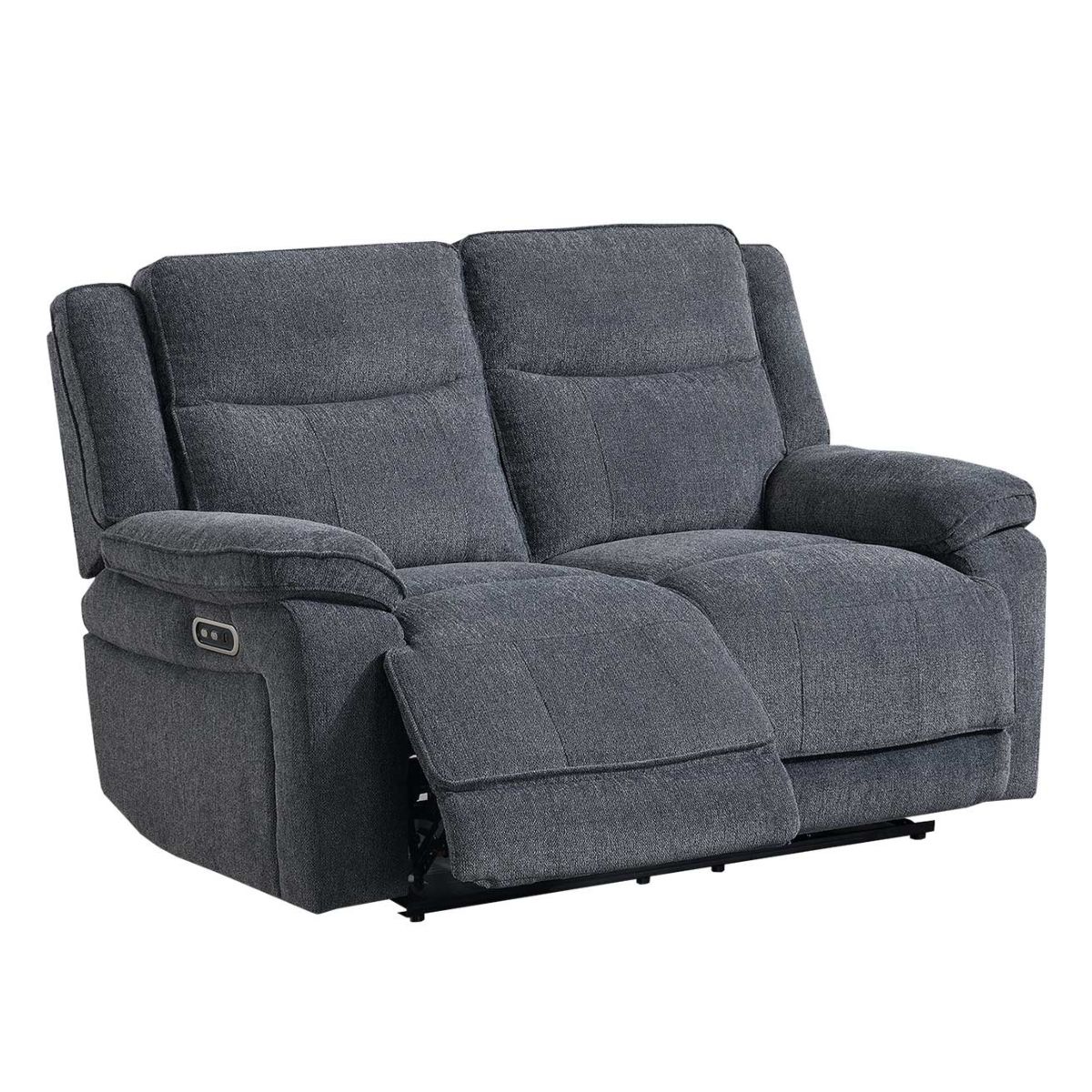 Plymouth Grey Fabric 2 Seater Electric Recliner - 1