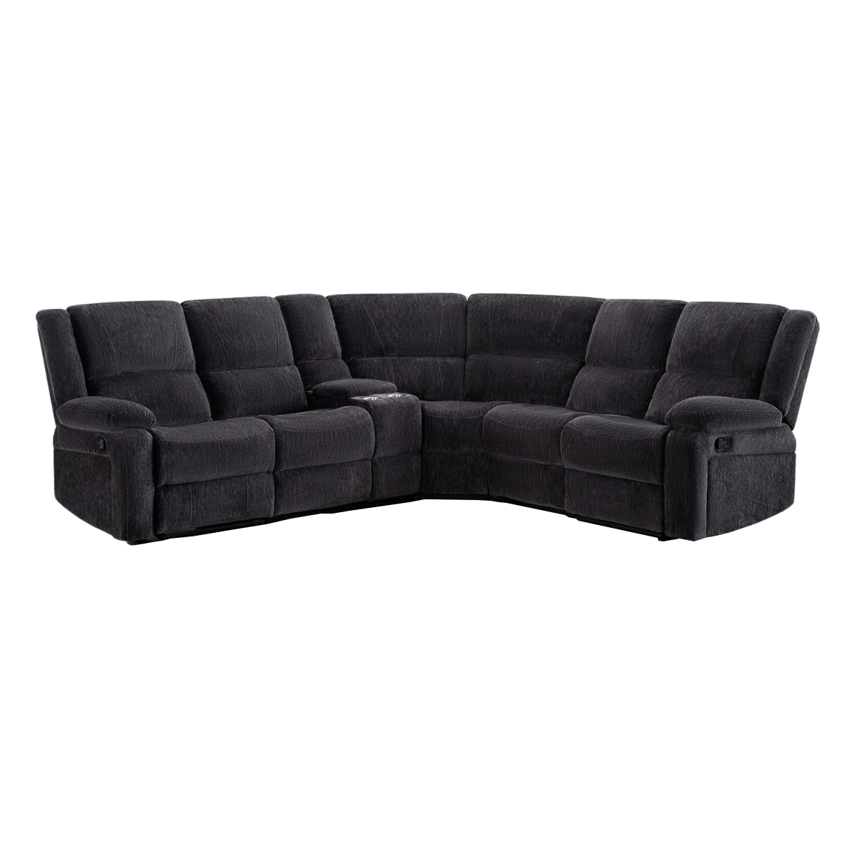 Polly Charcoal 4 Seater Recliner Corner Sofa - 1