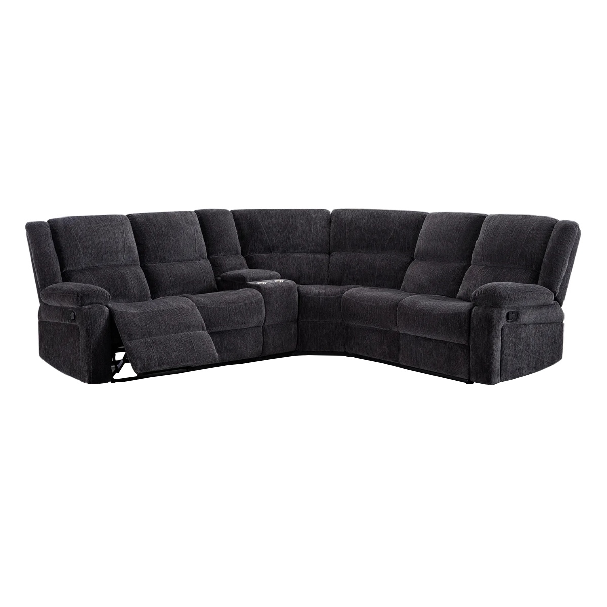 Polly Charcoal 4 Seater Recliner Corner Sofa - 2