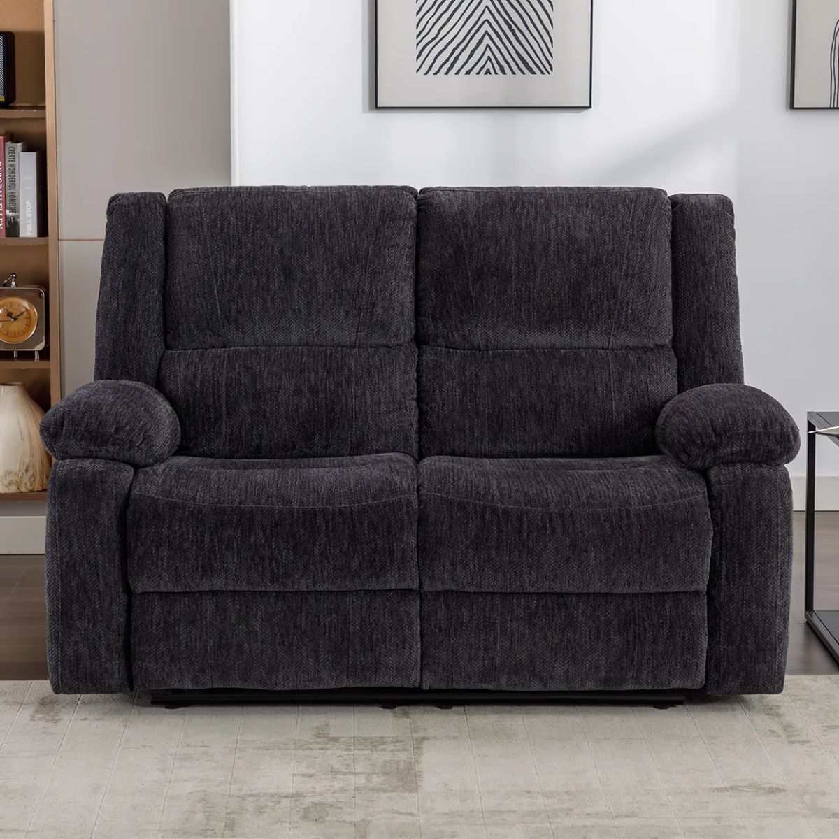 Polly Charcoal Fabric 2 Seater Manual Recliner - 2