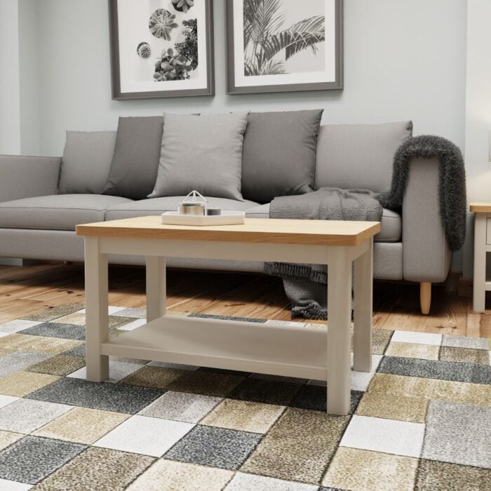 RA-SCT-TR - Rachel Grey and Oak Small Wooden Coffee Table - 5