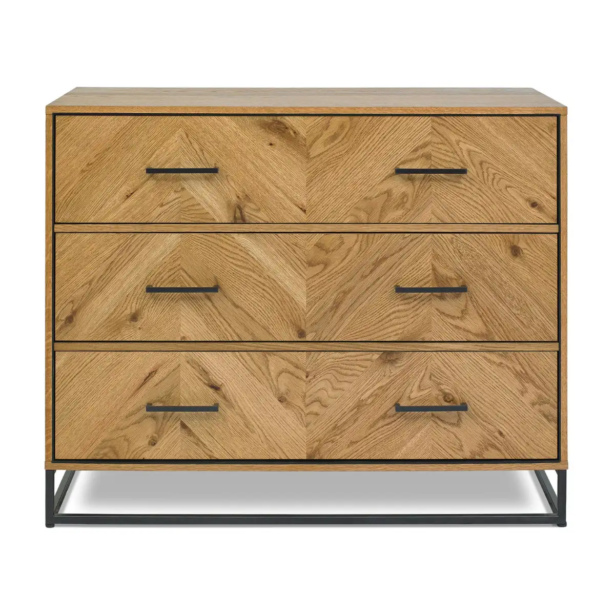 Riva Rustic Oak 3 Drawer Chest of Drawers - 2