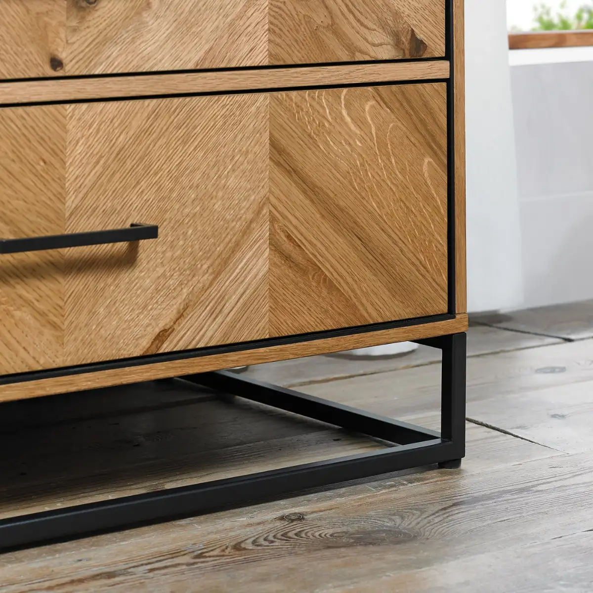 Riva Rustic Oak 3 Drawer Chest of Drawers - 6