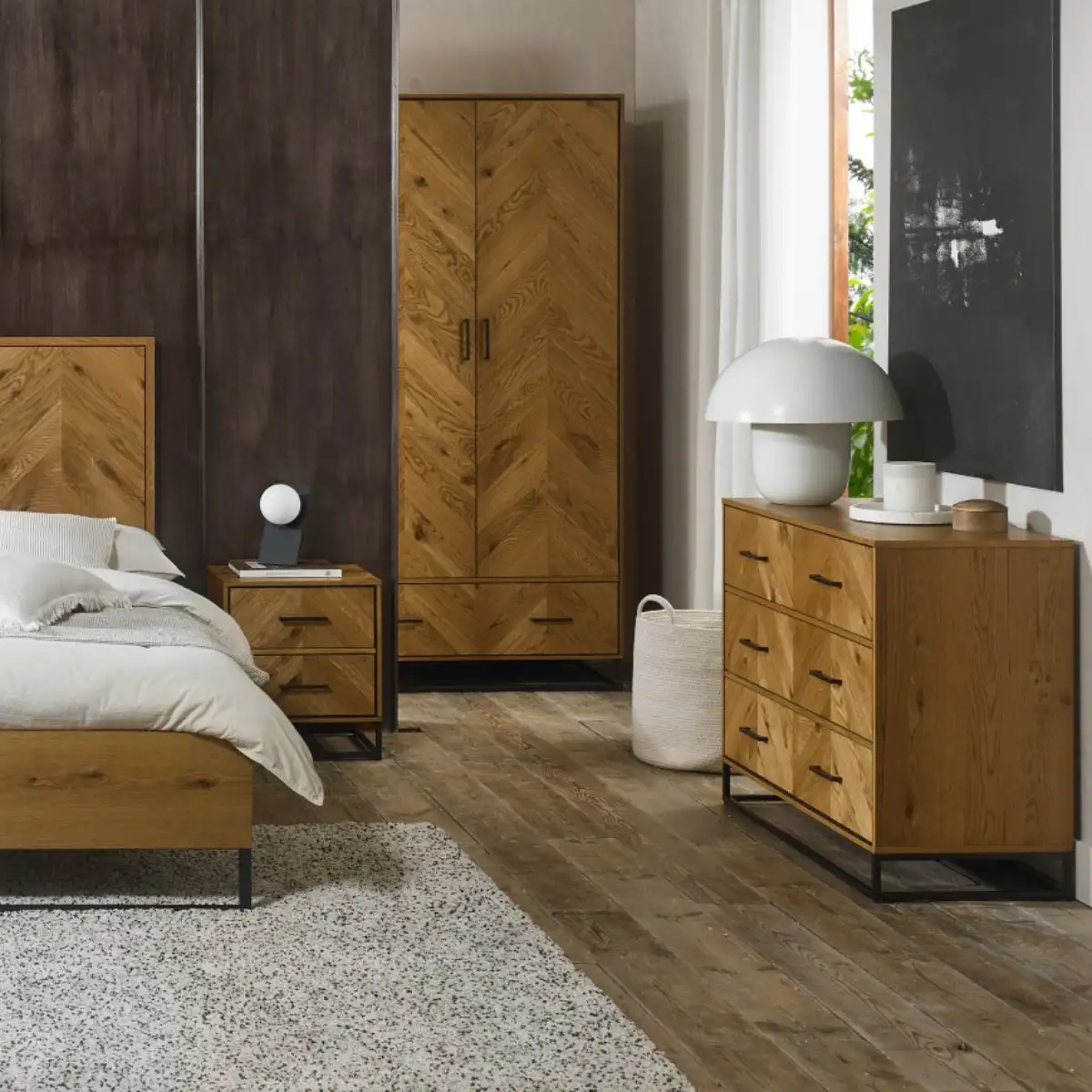 Riva Rustic Oak 3 Drawer Chest of Drawers - 7