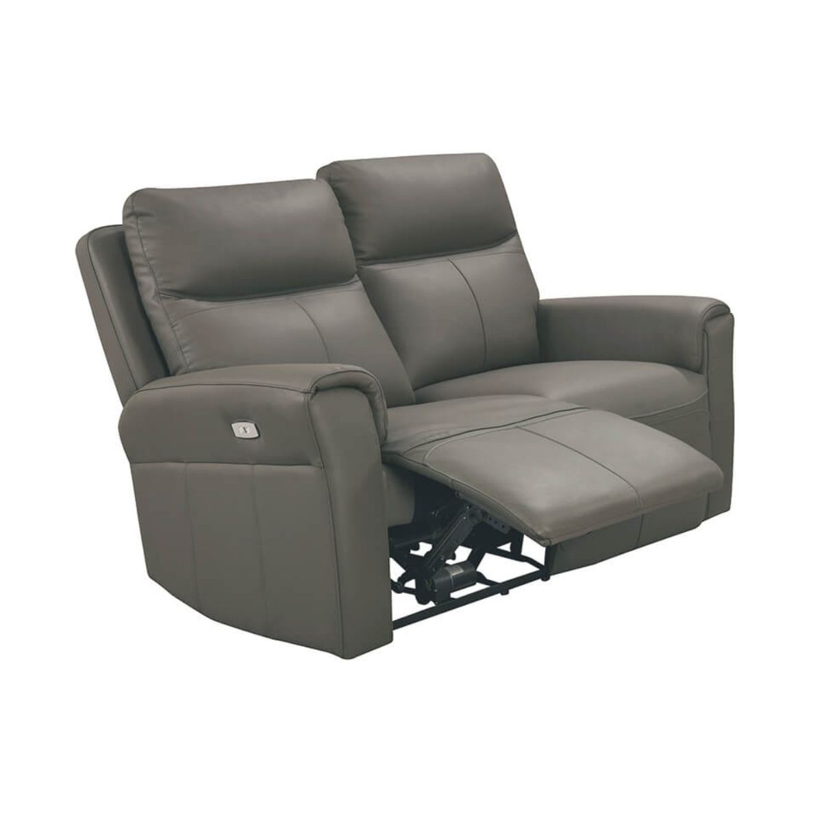 Rosslare Leather 2 Seater Electric Recliner Grey - 2