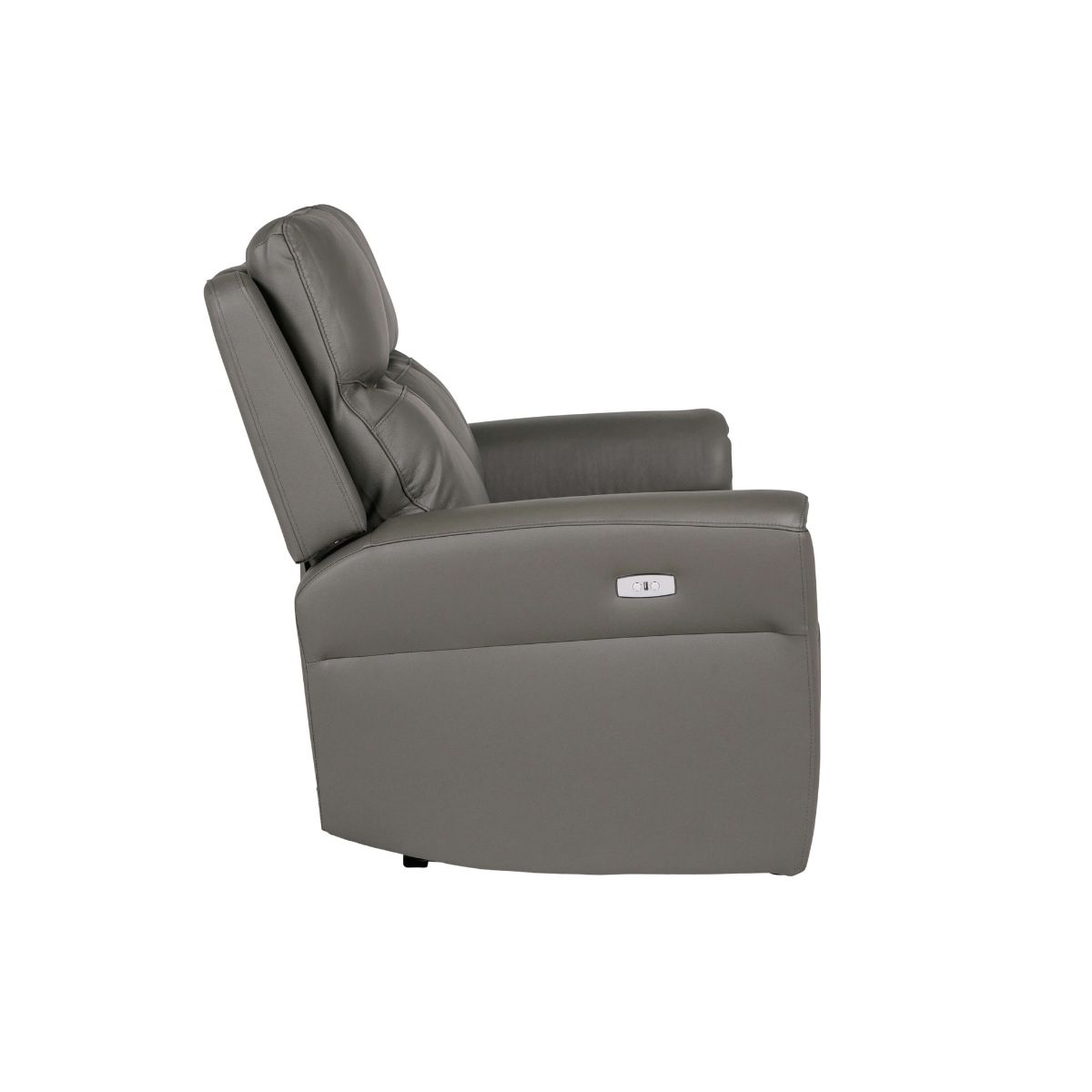Rosslare Leather 2 Seater Electric Recliner Grey - 3