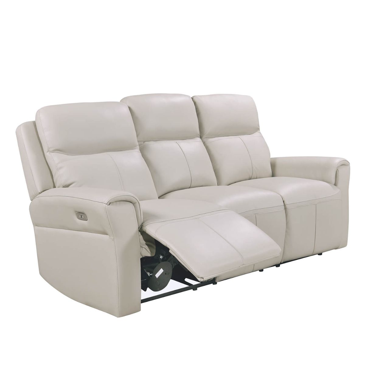 Rosslare Leather 3 Seater Electric Recliner Beige - 2