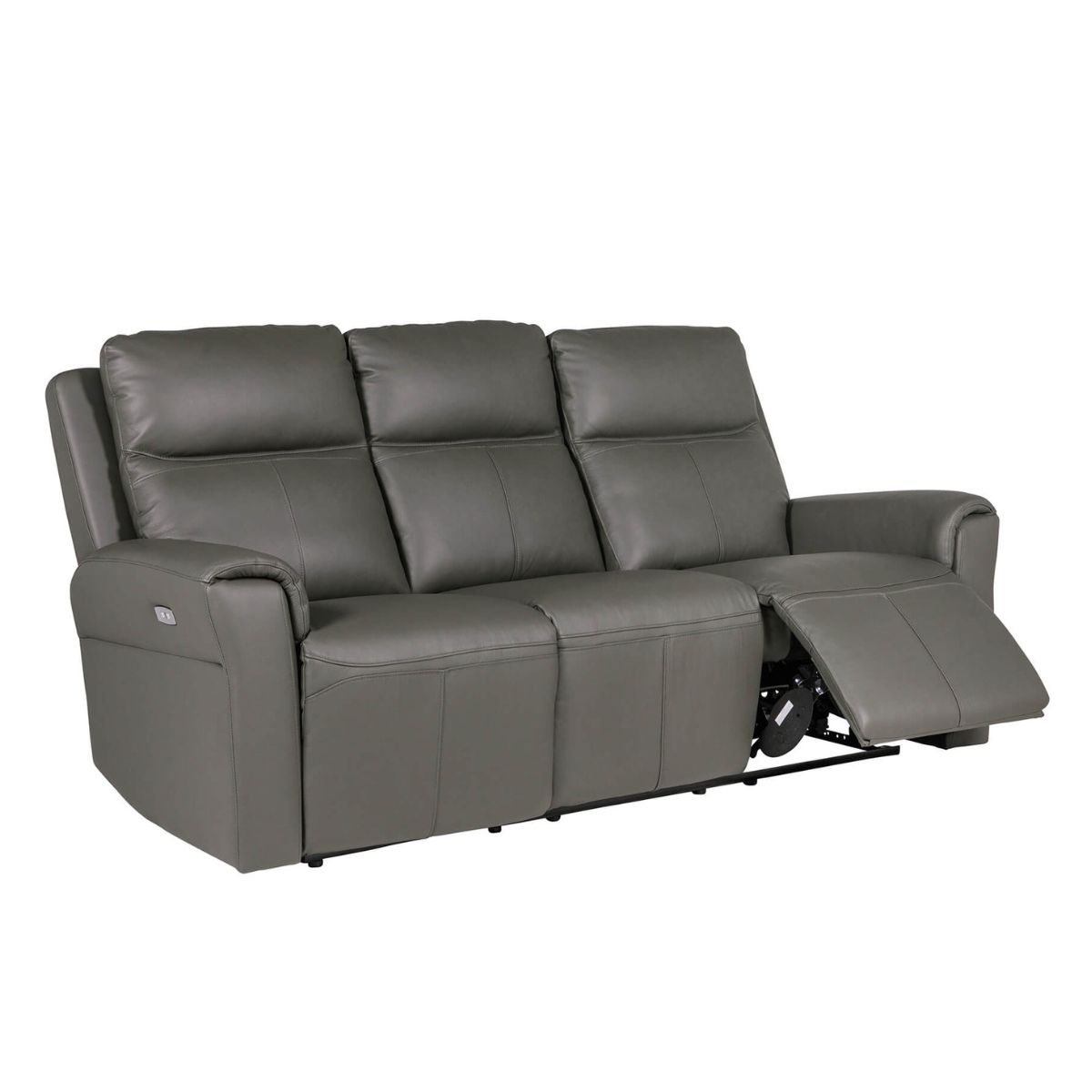 Rosslare Leather 3 Seater Electric Recliner Grey - 1