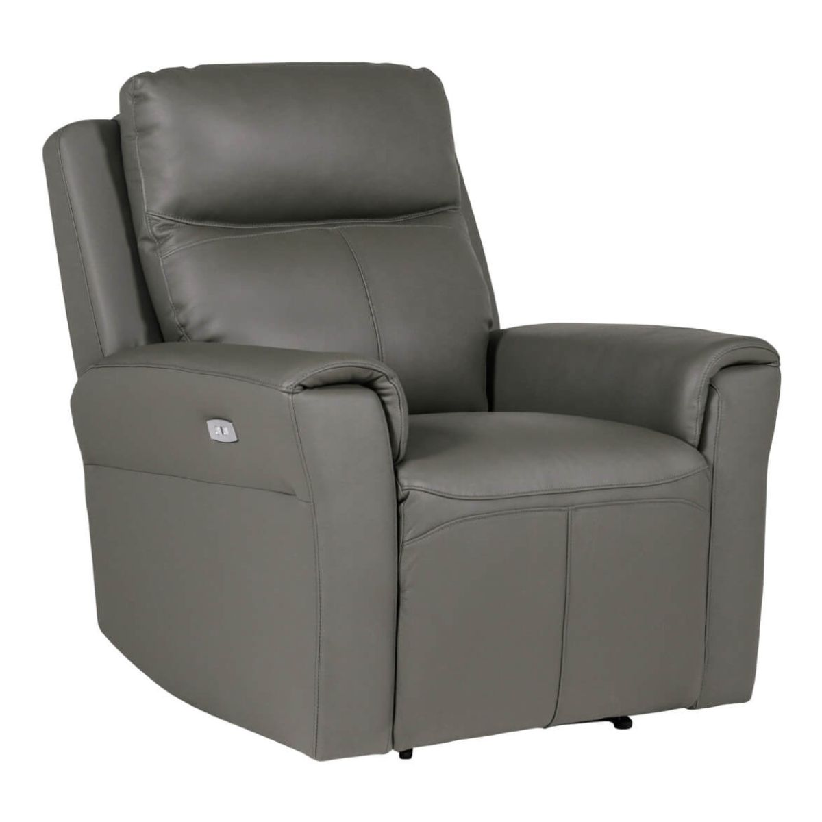 Rosslare Leather Electric Recliner Armchair Grey - 1