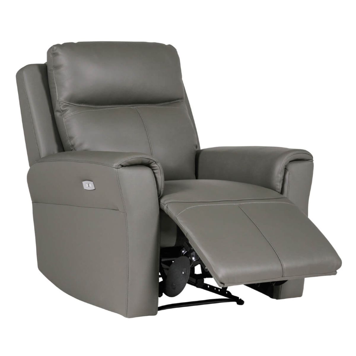 Rosslare Leather Electric Recliner Armchair Grey - 2