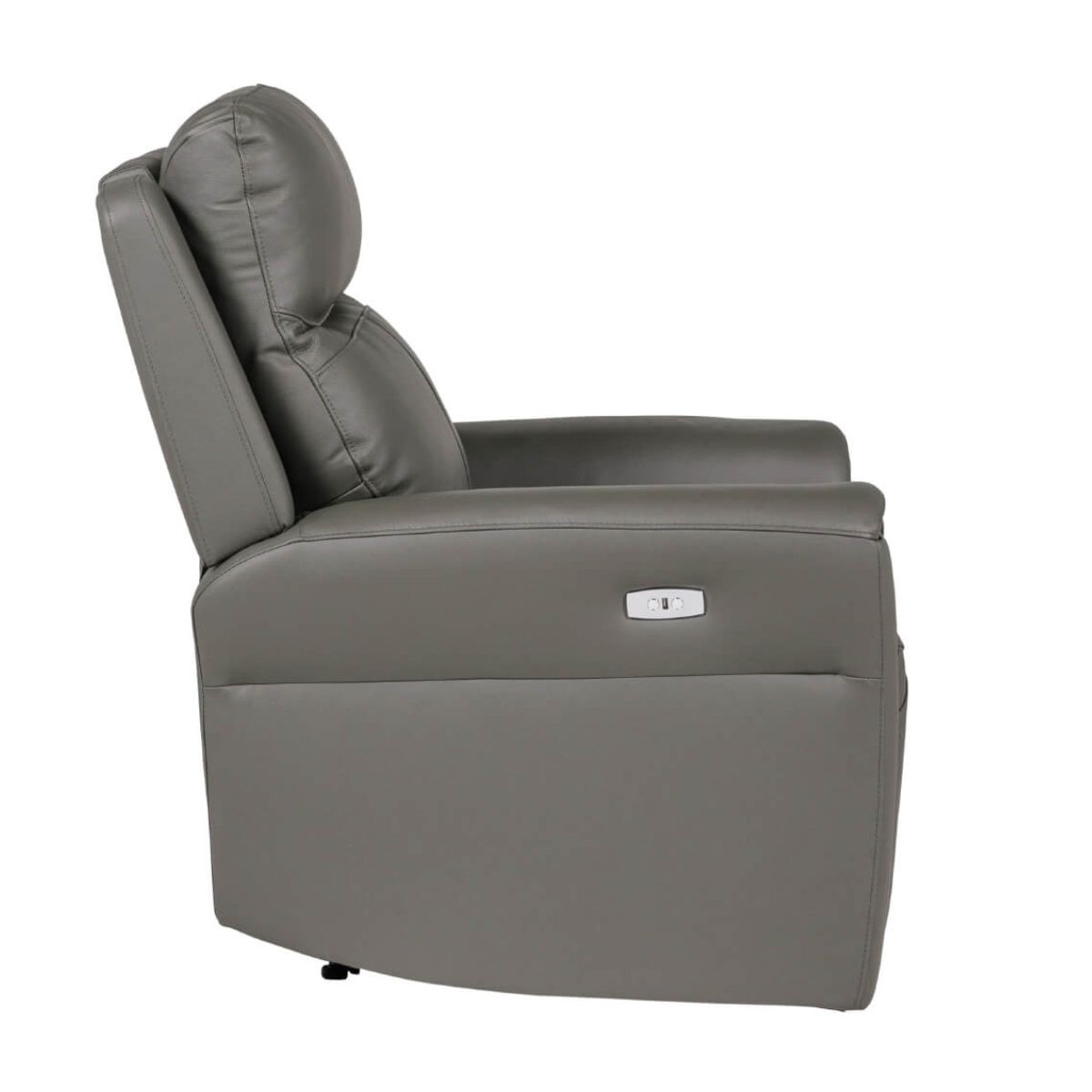 Rosslare Leather Electric Recliner Armchair Grey - 4