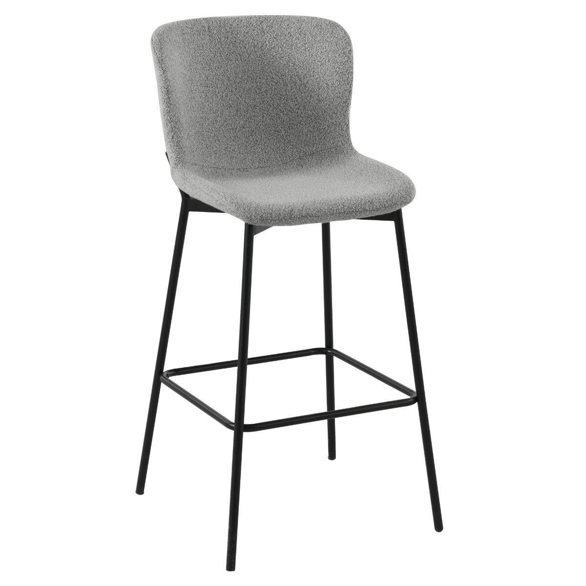 Roxie Grey Boucle Bar Stool - 1