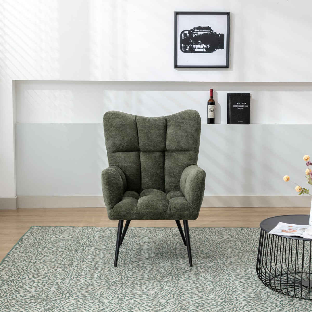 Ruben Boucle Accent Chair Green - 2