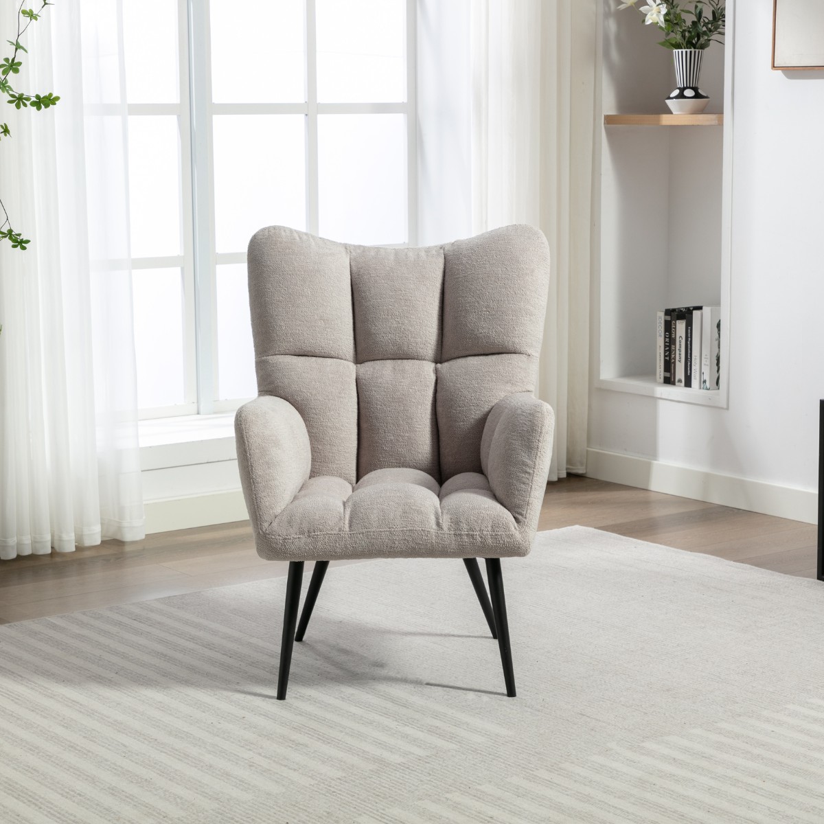 Ruben Boucle Accent Chair Grey - 2