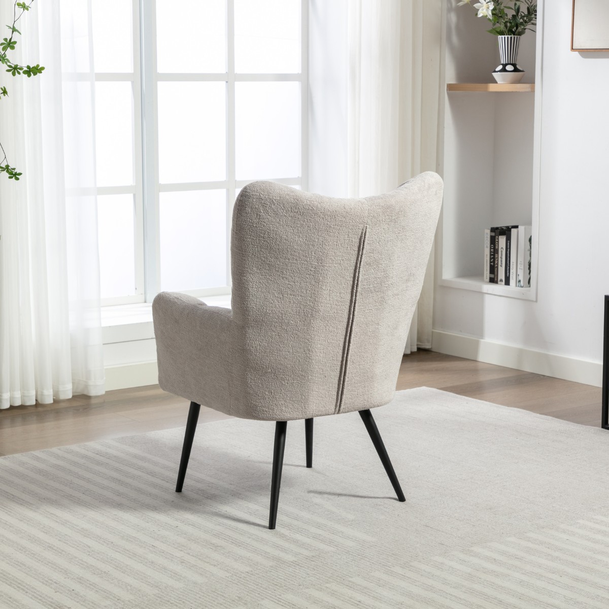 Ruben Boucle Accent Chair Grey - 3