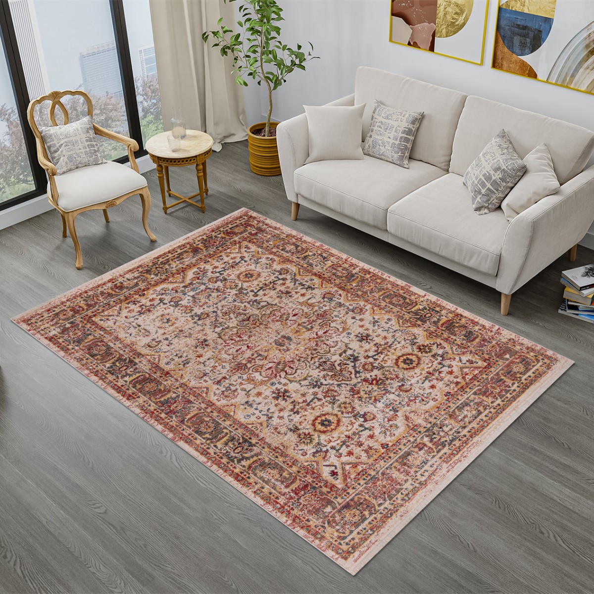 Rukas Classic Persian Medallion Rug - 2