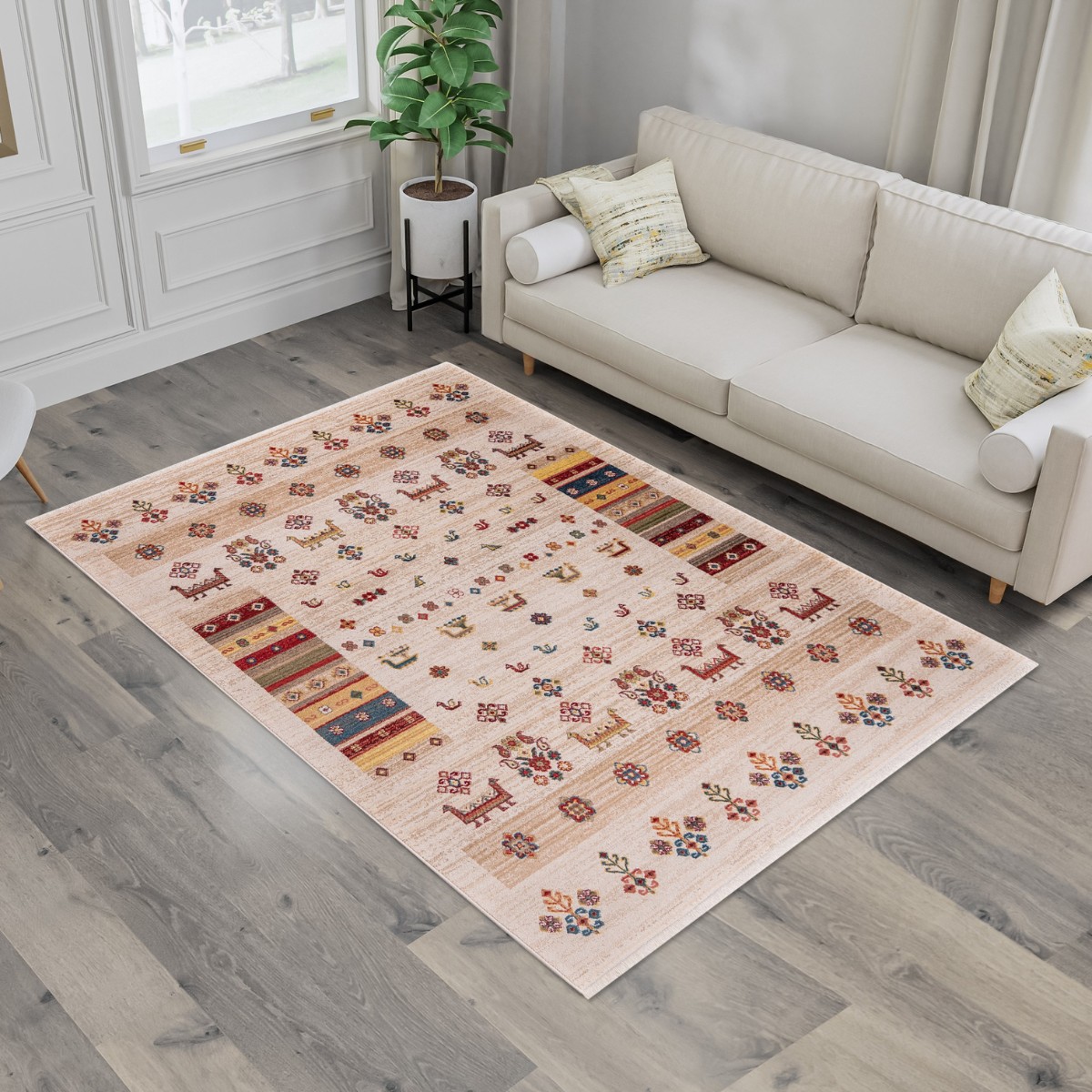 Rukas Heritage Folk Pattern Rug - 2