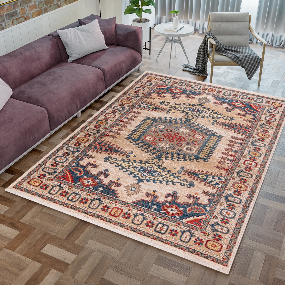 Rukas Vintage Medallion Design Rug - 2