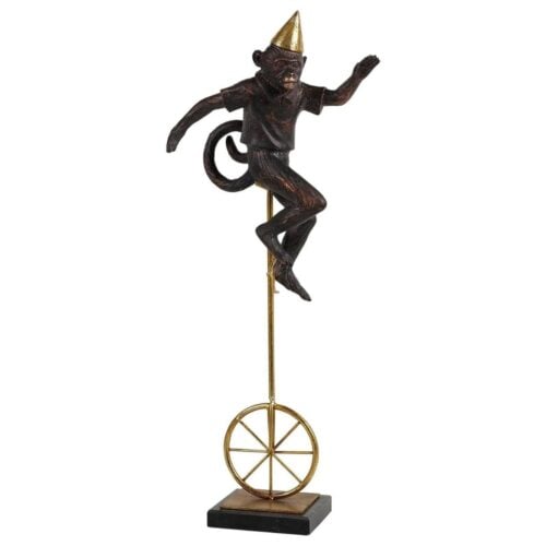 Balancing Black and Gold Monkey Figurine