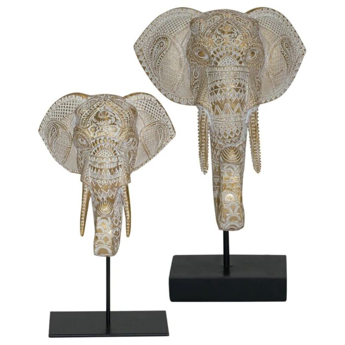SDA022 - Elephant Head Indian Design Sculpture - 2
