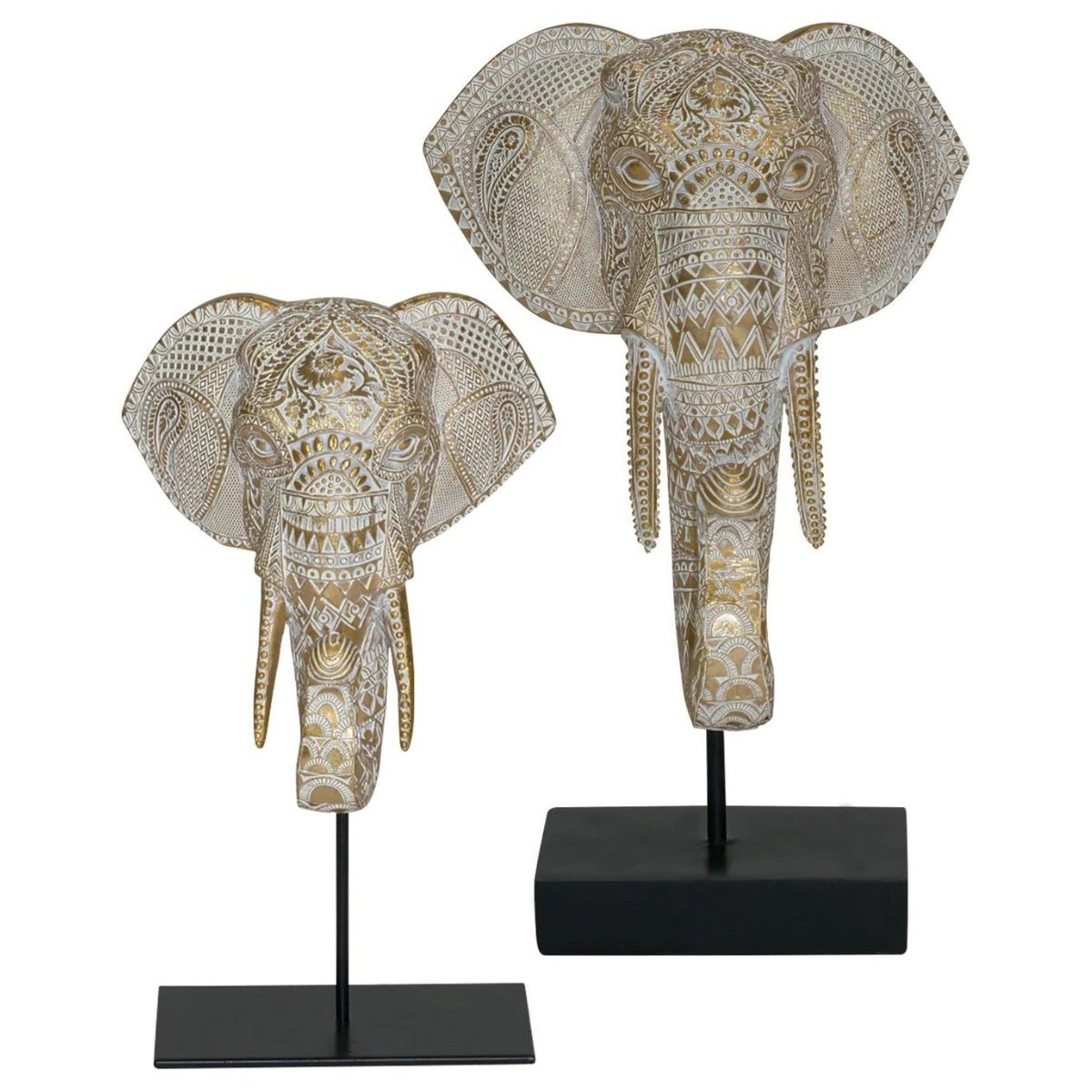 Indian Design Elephant Head Sculpture | Corcoran's