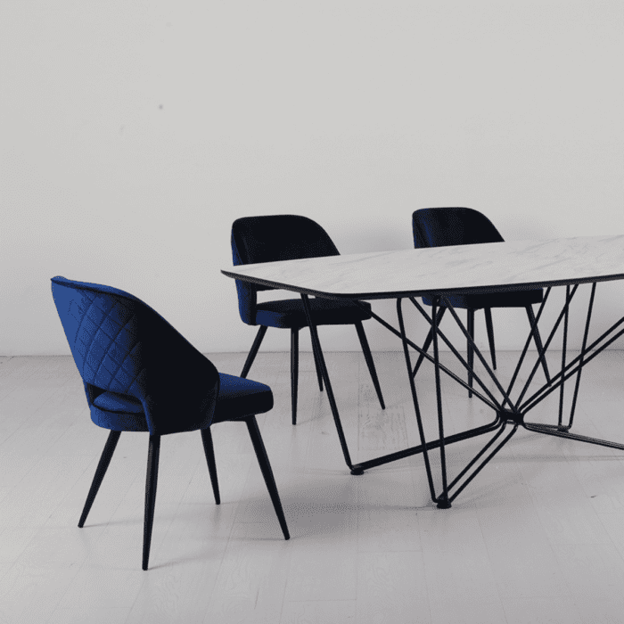Santry Grey Velvet Dining Chair - 7