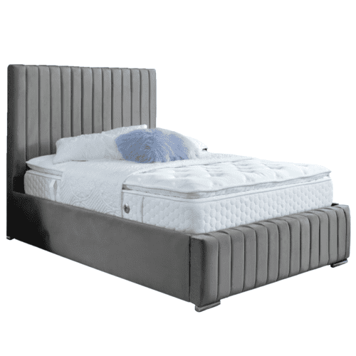 Savannah grey velvet bed