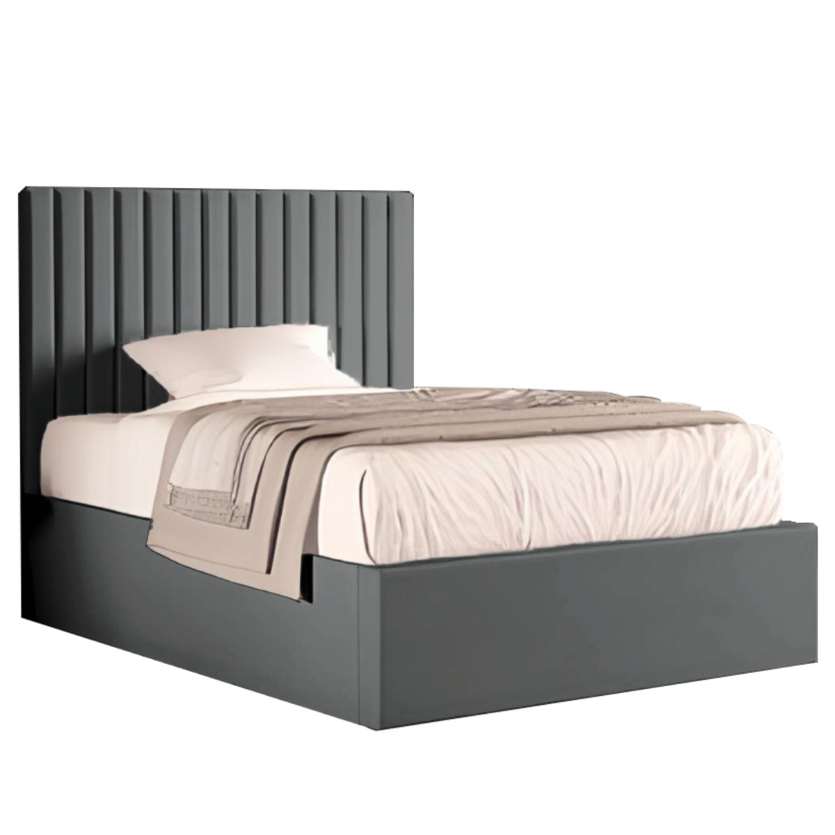 Solace Plain Footboard Bed Plush Steel - 1