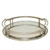 Drina Round Art Deco Mirrored Tray - Set of Two