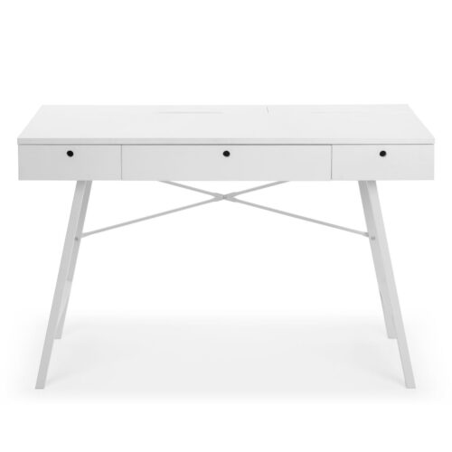 TRI702 - Topeka Small White Desk with Drawers - 1