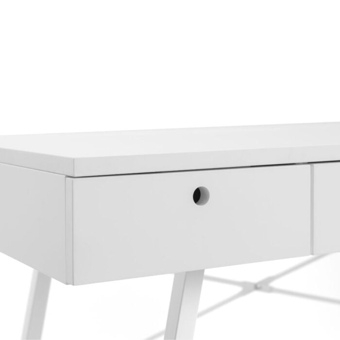TRI702 - Topeka Small White Desk with Drawers - 3