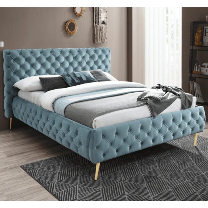 Torc blue velvet bed - 2