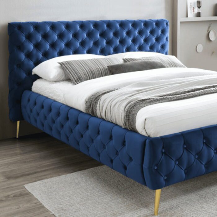Torc blue velvet bed - 4