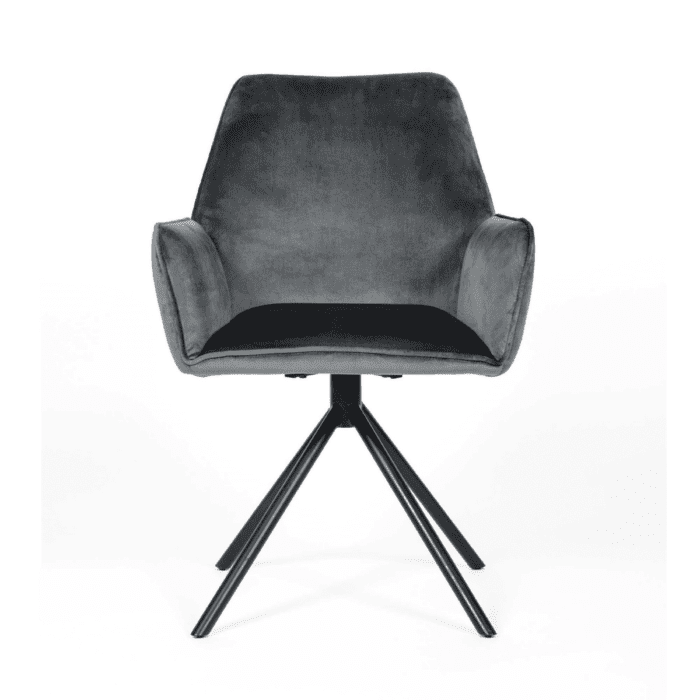Umer grey velvet carver chair