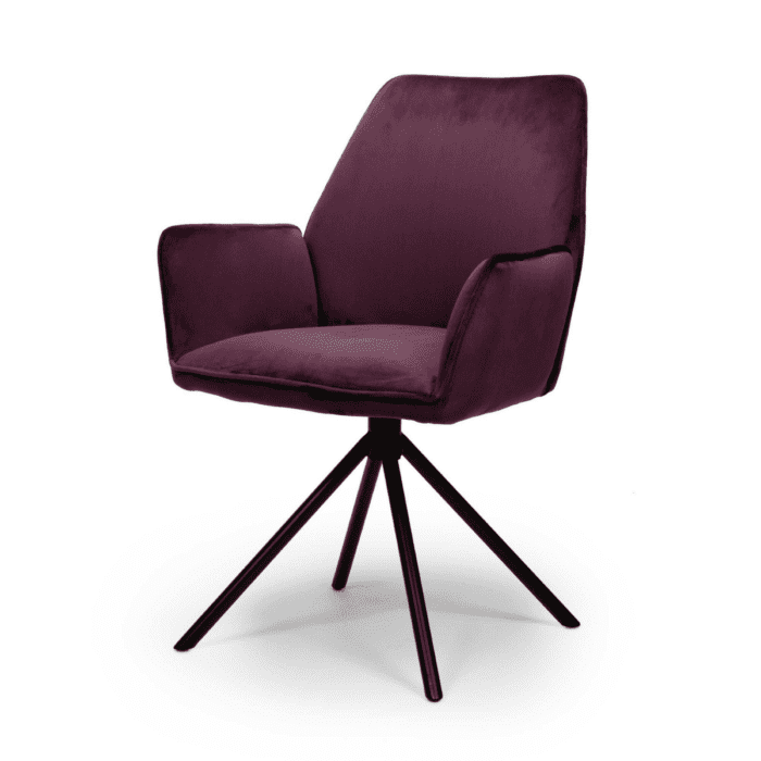 Umber mulberry velvet carver chair - 2