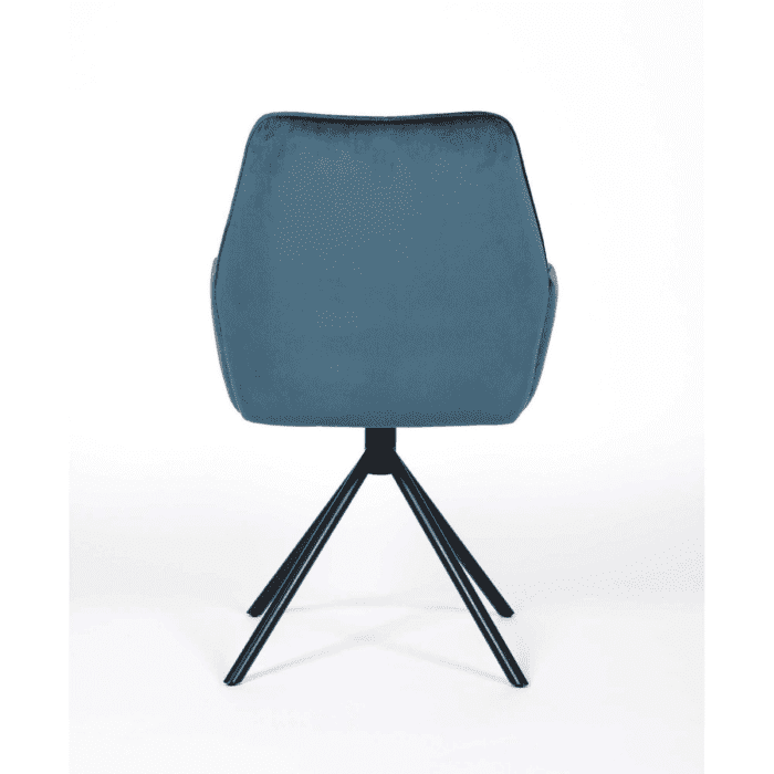 Umer blue velvet carver chair - 2
