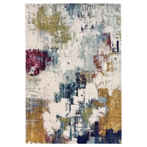 mustard abstract rug
