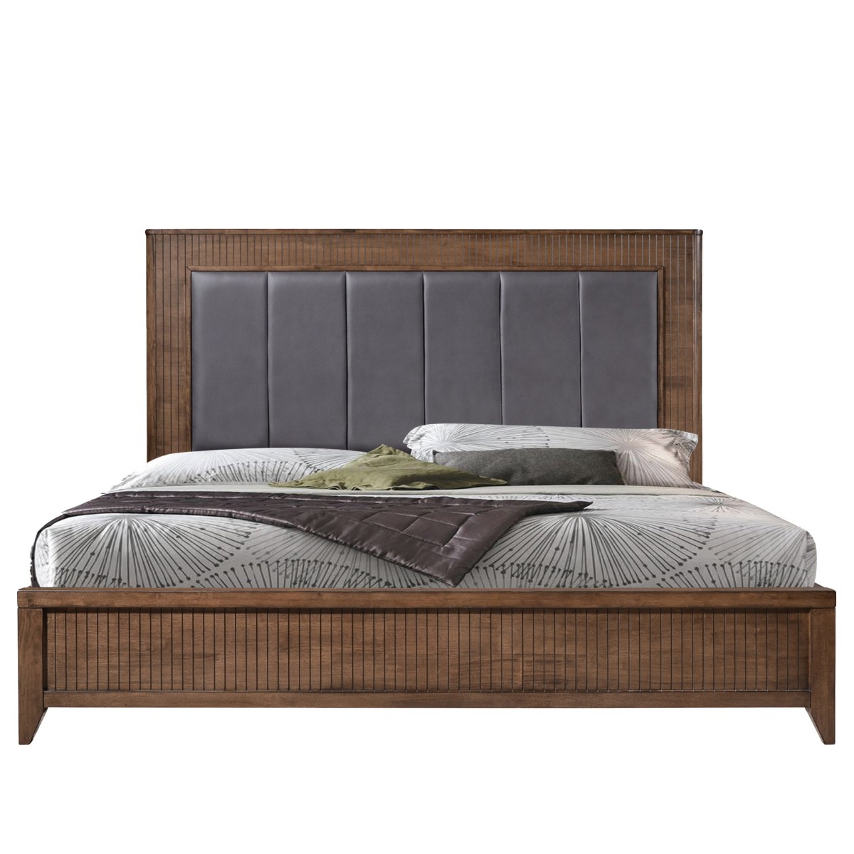 Ventura Wooden Bed with Upholstered Headboard