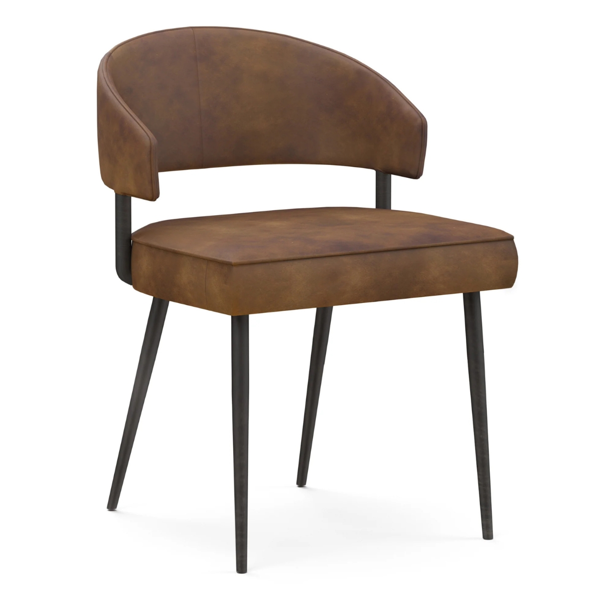Virgil Brown Curved Back Dining Chair - 1