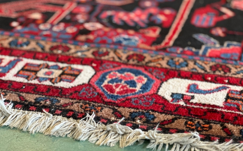 a close up of a rug