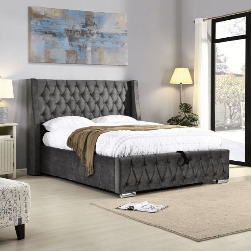 High back online tufted bed