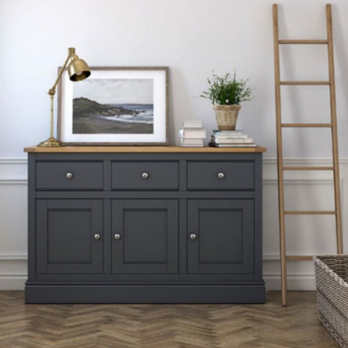 Charlie Large Charcoal and Oak Sideboard