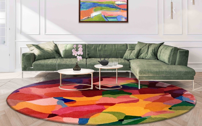 circular shape rug