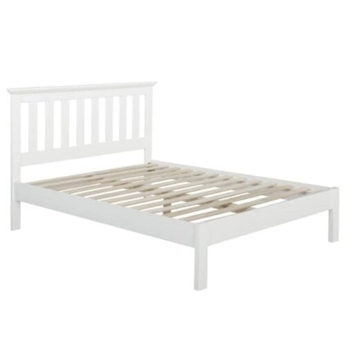 White Solid Wood Bed Frame