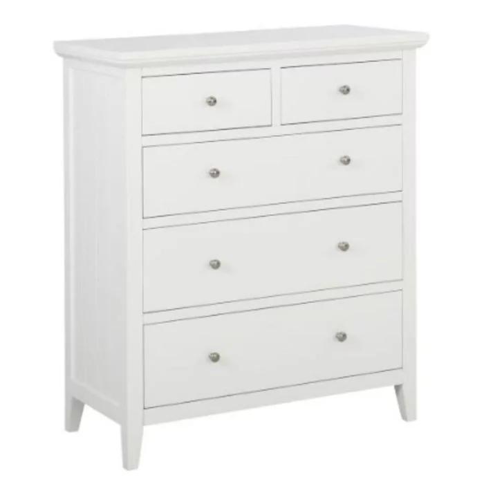 White 5 Drawer Chest of Drawers
