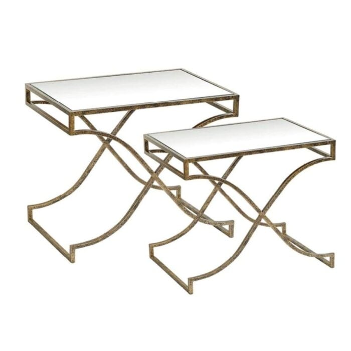 Mirrored End Table Set