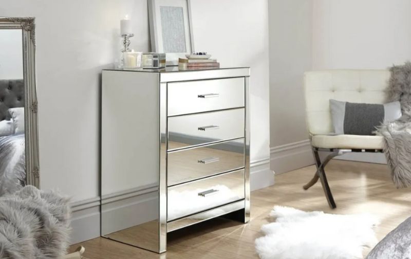 mirrored chest of drawers