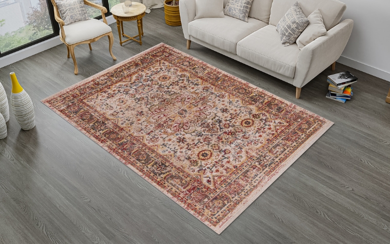 a persian rug on the floor