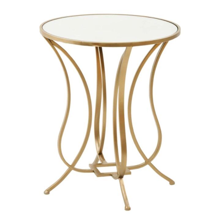 Talia Antique Gold Mirror Top Side Table